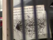 Joshua Jahn car had poster stuck to it showing a map of radioactive fallout across the United States