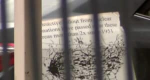 Joshua Jahn car had poster stuck to it showing a map of radioactive fallout across the United States