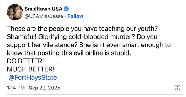 Kansas professor placed on admin leave after white men are dangerous comments.