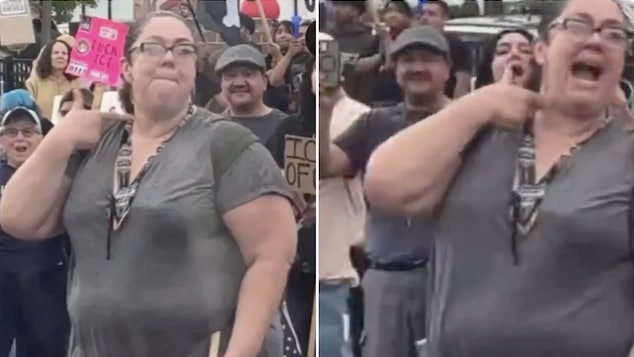 Lucy Martinez, Chicago teacher at Nathan Hale Elementary faces calls to be fired after incendiary gesture during No Kings protests