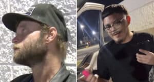 Xavier Martinez Houston man identified as the man filmed pepper spraying homeless man, Jonathan Scarber at Chevron gas station dumpster.