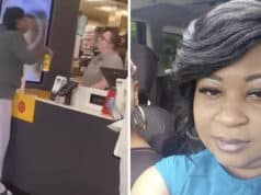 Casharra Brown upset customer throws hot coffee at McDonald’s worker at Saginaw, Michigan, outlet, scalding her as arrest warrant issued