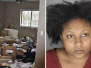 Teriomas Tremice Johnson, Pontiac, Michigan mom arrested abandoning three children to live with no running water, surrounded by human waste and no food. 