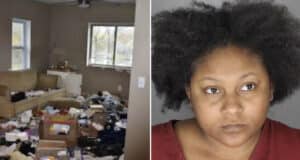 Teriomas Tremice Johnson, Pontiac, Michigan mom arrested abandoning three children to live with no running water, surrounded by human waste and no food. 