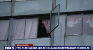 2 year old boy dies falling from 20th story window, Newark, N.J