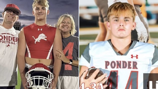 Caden Nowicki, Ponder High School football player senior dies from sledding accident in Texas.