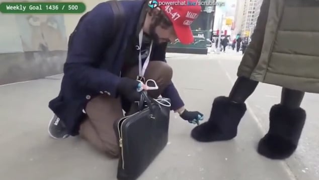 Michael Santiago and Michael James MAGA hat streamer & accomplice @ScrubsNYC arrested