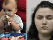 Elizabeth Aguilar, Baton Rouge, Louisiana mom charged after 'unrestrained' toddler son, Nicholas Aguilar falls out of truck she was driving.