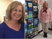 Karen Whitmire Savage Florida art teacher at Barrington Middle School hangs black doll in art class