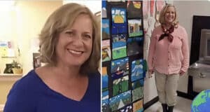Karen Whitmire Savage Florida art teacher at Barrington Middle School hangs black doll in art class