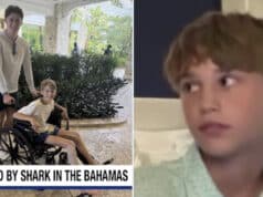 Parker Roll, Friendswood, Texas 12-year-old boy survives Bahamas shark attack.